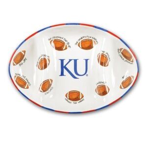 Kansas Jayhawks Football ceramic serving platter magnolia lane new
